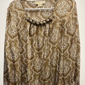 Michael Kors Tan Paisley Blouse